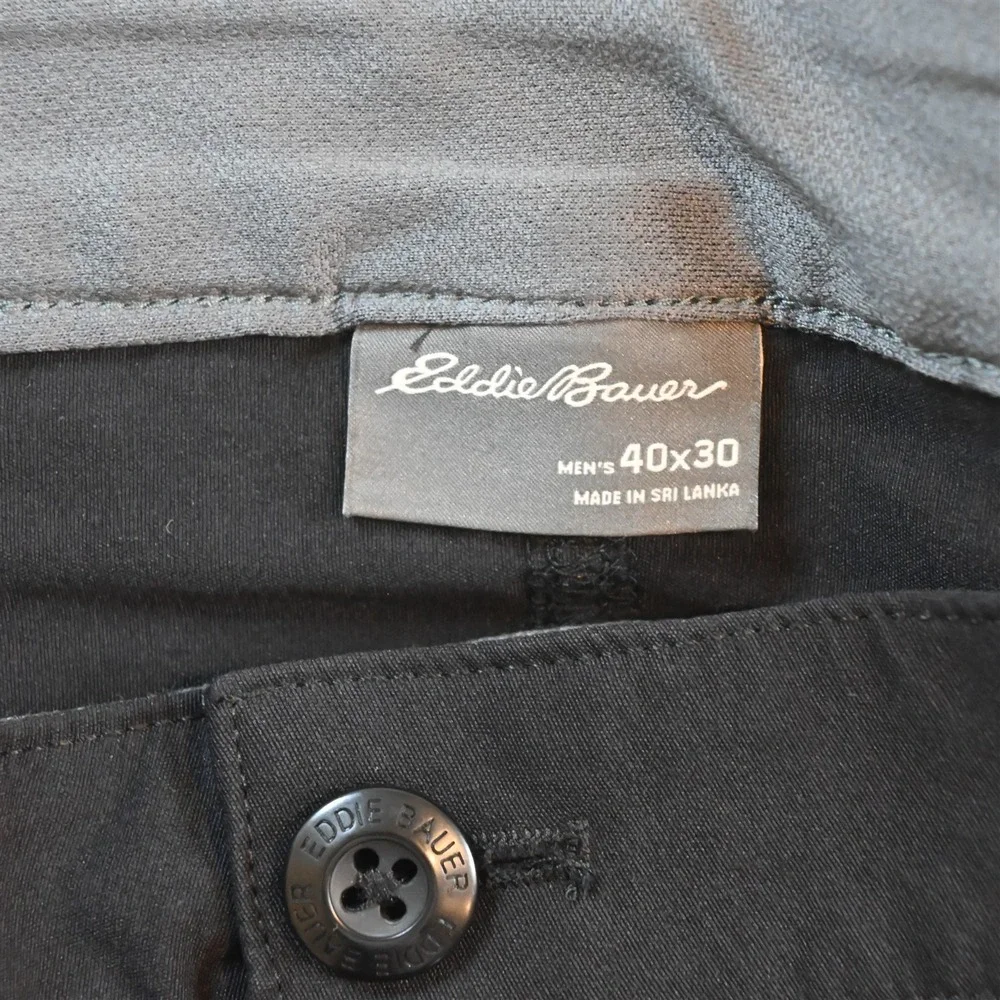 Eddie Bauer 40x30 Black Performance Zip Off Convertible‎ Cargo Shorts Mens Pants